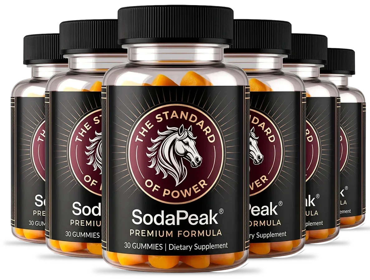 SodaPeak six bottle supply of men's wellness gummies